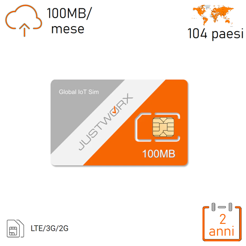 GLOBAL IOT SIM - 100 MB PER MESE - 2 ANNI